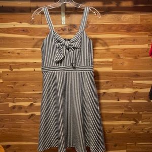 blue striped dress